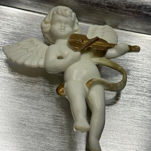Vintage Cherub Angel Ornament – Playing Violin EUC